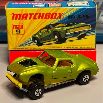 Well, at least both doors open!  #matchbox SF9 AMX Javelin manufactured in 1974.  Only the rear rivet got spun, creating