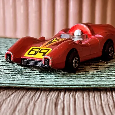 This is the Matchbox Turbo Fury, one of the  Matchbox Rolamatics series. These Had moving parts and was operated with th