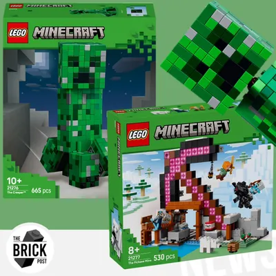 LEGO has officially revealed two new LEGO Minecraft summer 2025 sets - Introducing The Creeper (21276) and The Pickaxe M