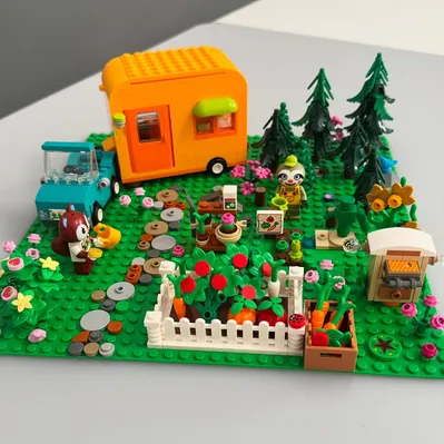 🌱 Just added Leif’s Caravan & Garden Shop set (#77054) to my Animal Crossing island! Had a brilliant time putting togeth