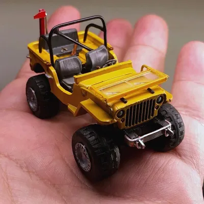 “The Duck” trail scout Jeep Willys with custom foldable windshield, lifted with refab stock wheels, detailed inside and 
