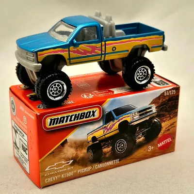 2026 Matchbox No. 51 of 125 - Chevy K1500 PickupThe bright teal with pink and yellow trim is a new color deco for this m