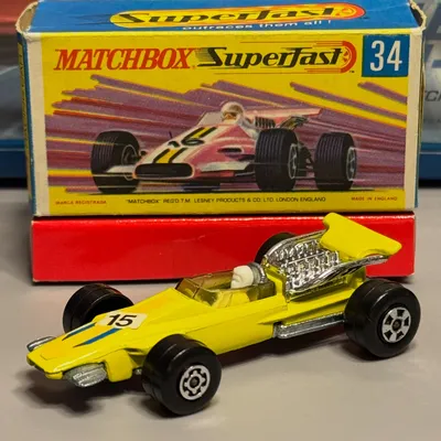 Lemon Fresh Ferrari!  #matchbox SF34 Formula 1 Racing Car (based on the Ferrari 312B) manufactured in 1973.  Lemon yello