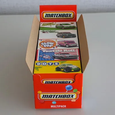 2026 Matchbox Candy Adventures Multipack. Containing 10 x Matchbox Candy cars in licensed decos, this assortment (JMT66)