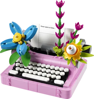 Typewriter with Flowers
