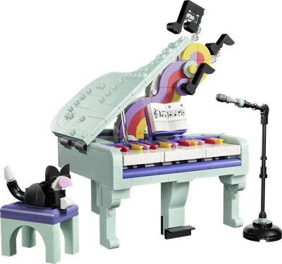 Music Decor Piano with Cat