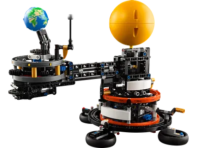 Planet Earth and Moon in Orbit