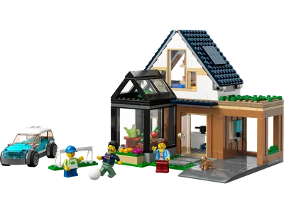 Family House and Electric Car