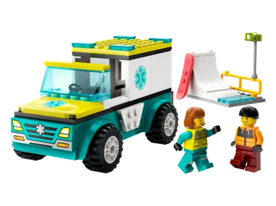 Emergency Ambulance and Snowboarder