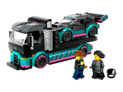 Race Car and Car Carrier Truck