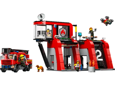 Fire Station with Fire Truck