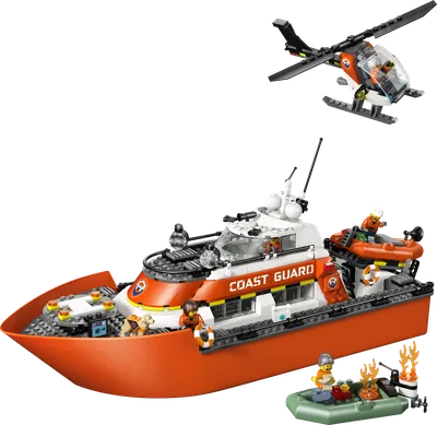 Coast Guard Rescue Boat & Helicopter
