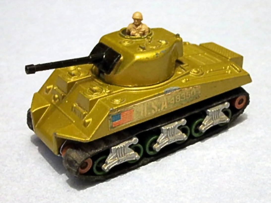 Sherman Tank (Gold, 48350 U.S.A. sticker)