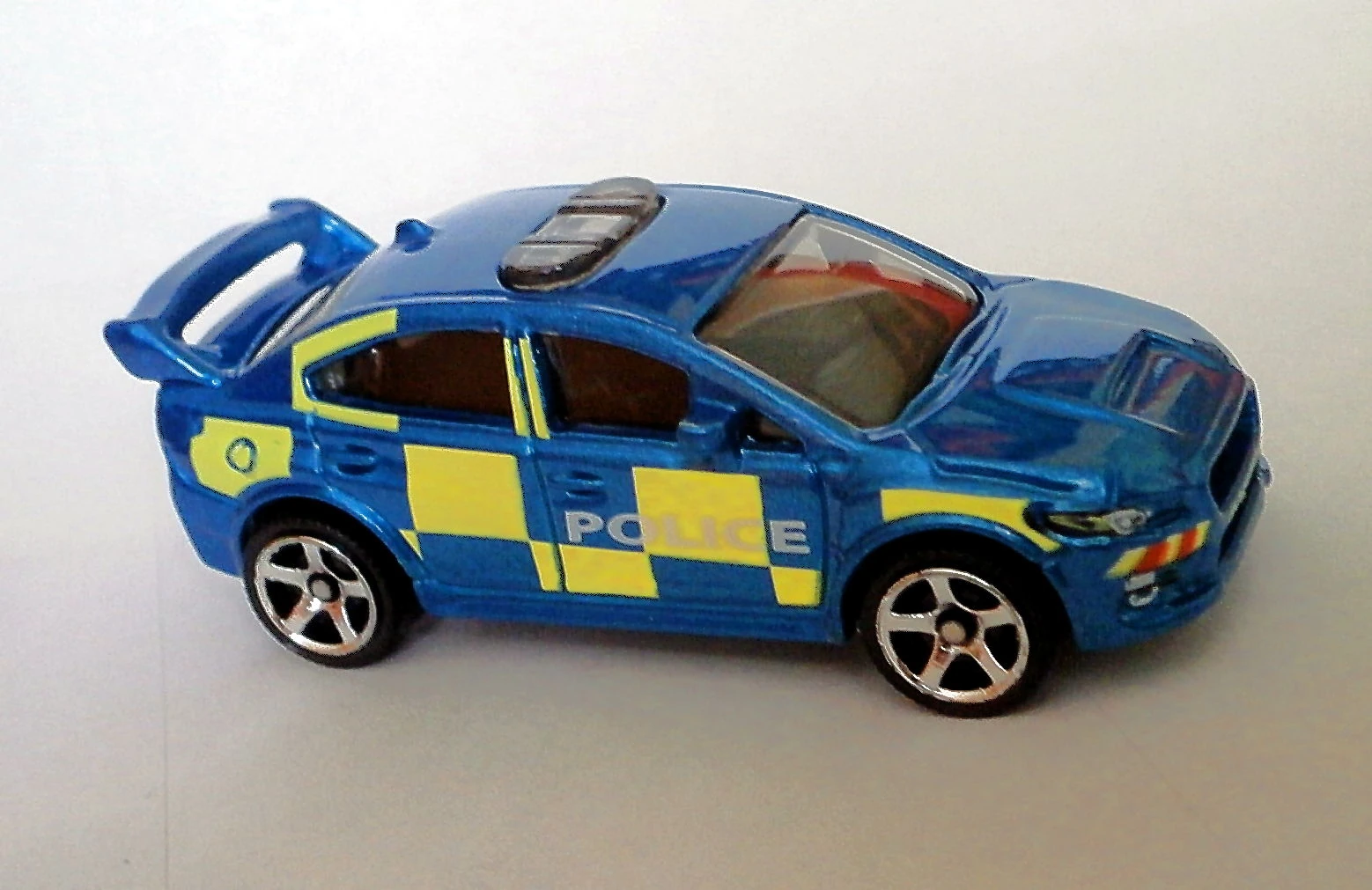 15 Subaru WRX STi (Metalflake Blue, Yellow/Red stripes & "POLICE" on front b…)
