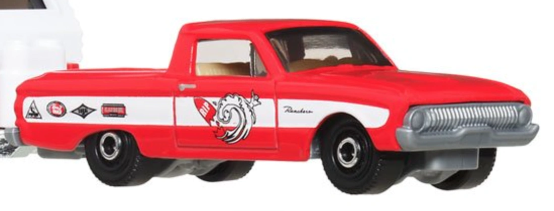 1961 Ford Falcon Ranchero (Red, Wave with kite and stickers on sides)