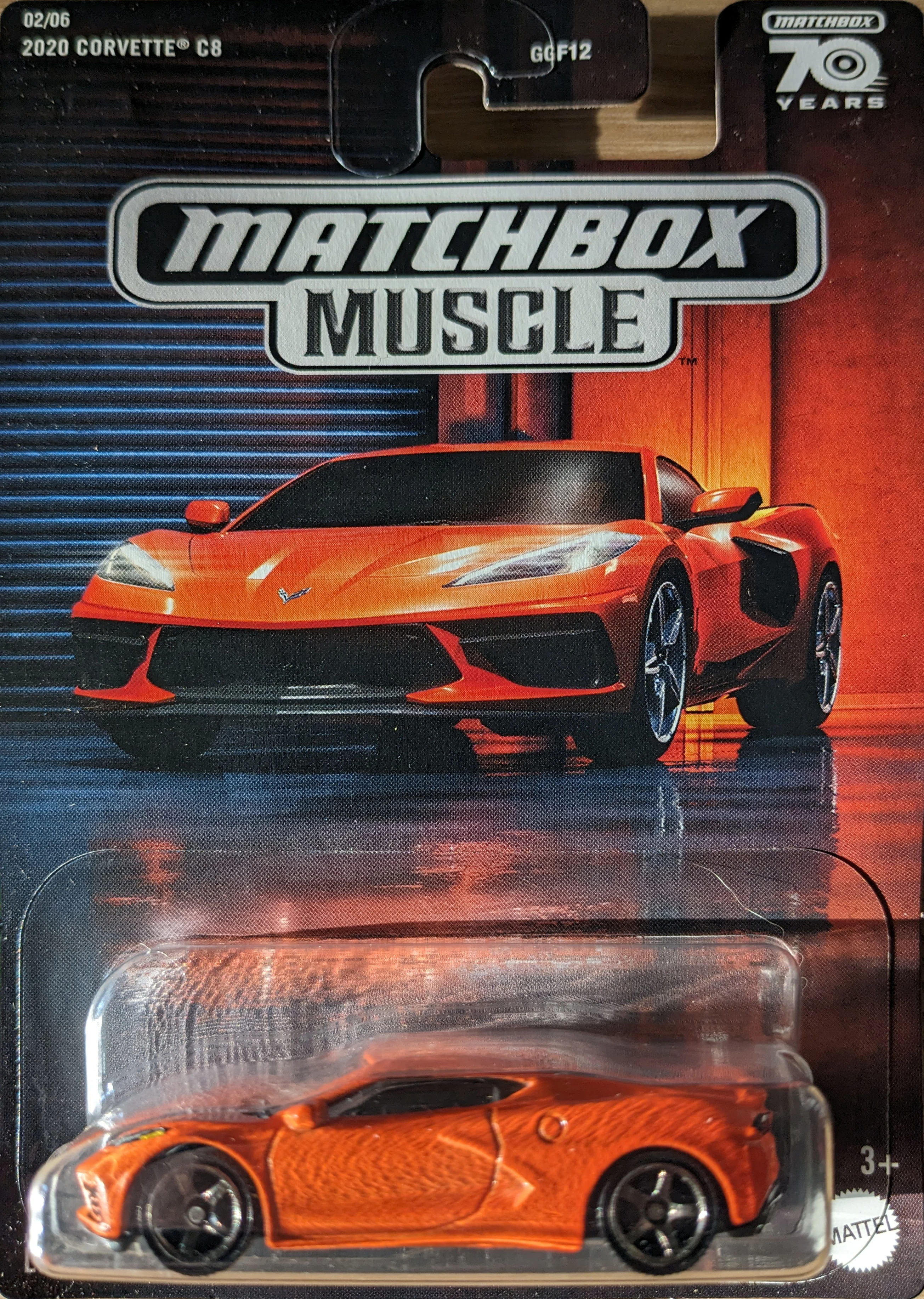 2020 Chevy Corvette (Orange, Detailed trim, "70" rear license plate)