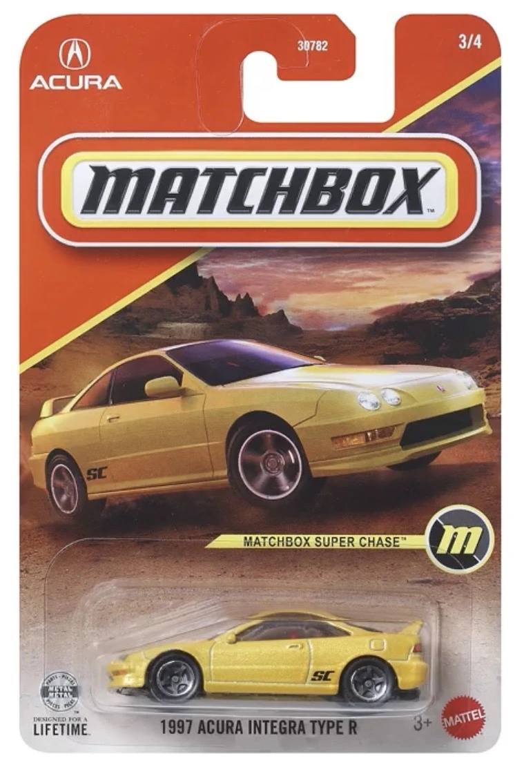 1997 Acura Integra Type R (Phoenix Yellow, Detailed front and rear trim, 'SC' logos…)