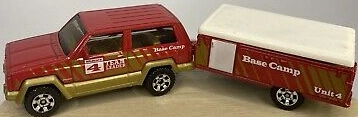 Jeep Cherokee (Dark Red, Gold stripes, 4, Team Leader, Base Camp)
