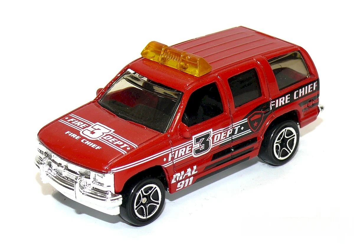 97 Chevy Tahoe (Red, Fire 3 Dept., Fire Chief, Black stripes,…)
