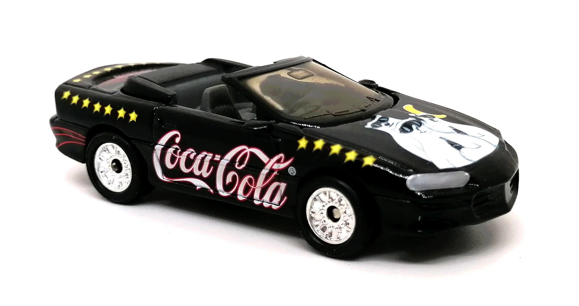 1998 Camaro SS Convertible (Black, Polar bears on hood, Yellow stars, Coca…)