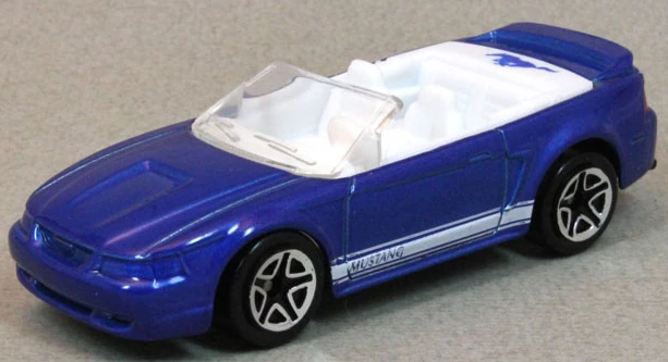99 Ford Mustang GT (Blue, Red taillights, White stripes)