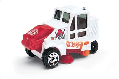 Street Cleaner (White, Turbo Jets, Matchbox logo, cartoon bull,…)
