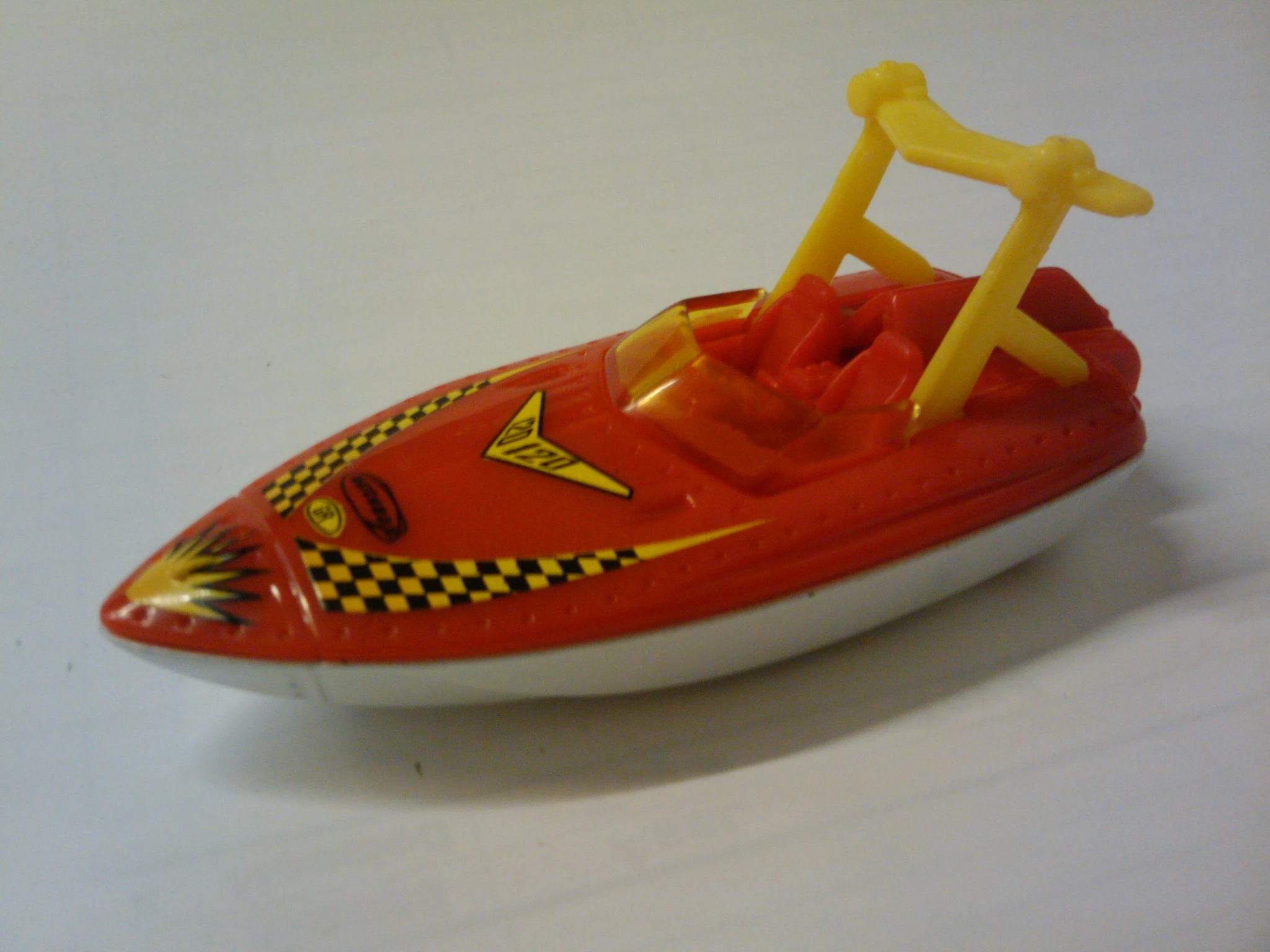 Tower Boat (Red, 120, Black and Yellow checkers)