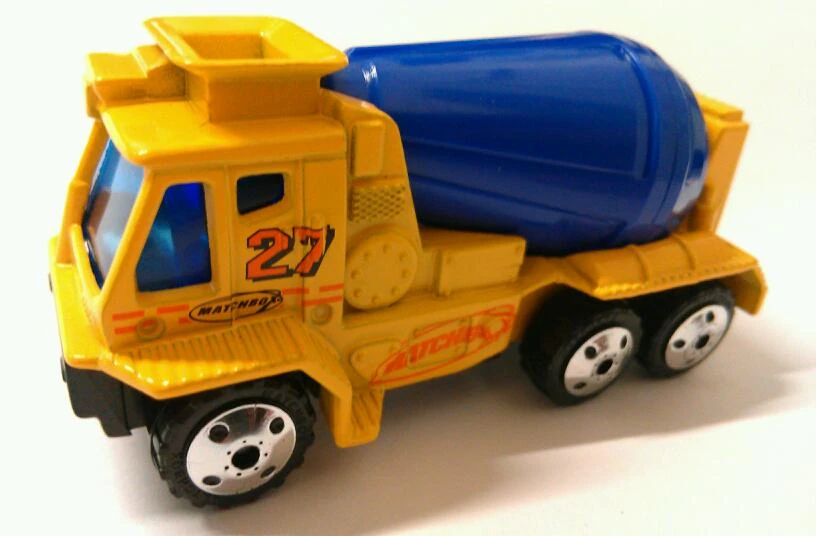 Cement Mixer (Yellow, 27, Orange stripes, Matchbox)