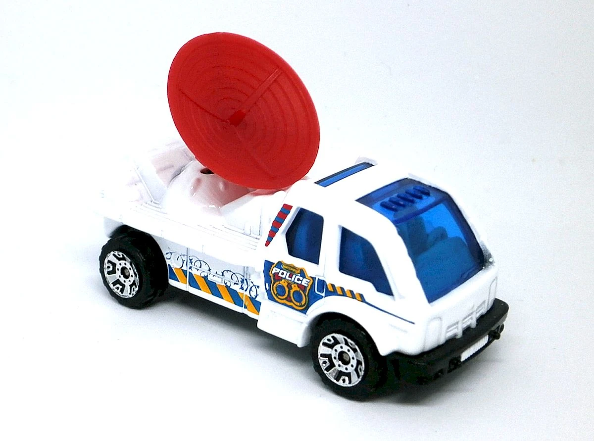 Radar Truck (White, Matchbox Police, razor wire, handcuffs)