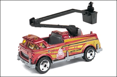 Bucket  Fire Truck / Skyfire (Red, Metro Alarm, Yellow stripes)