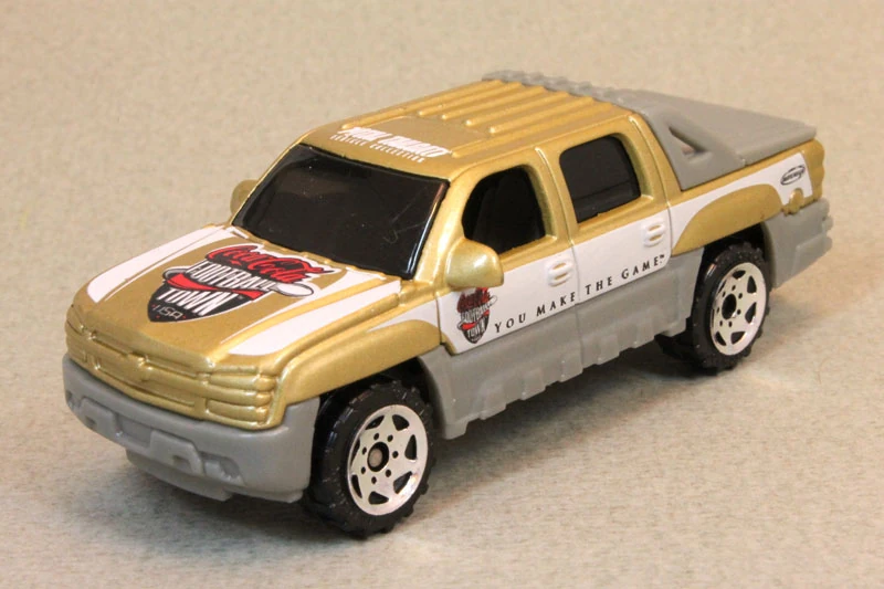 Chevrolet Avalanche (Metalflake Gold, White panels, Coca-Cola shield logo)