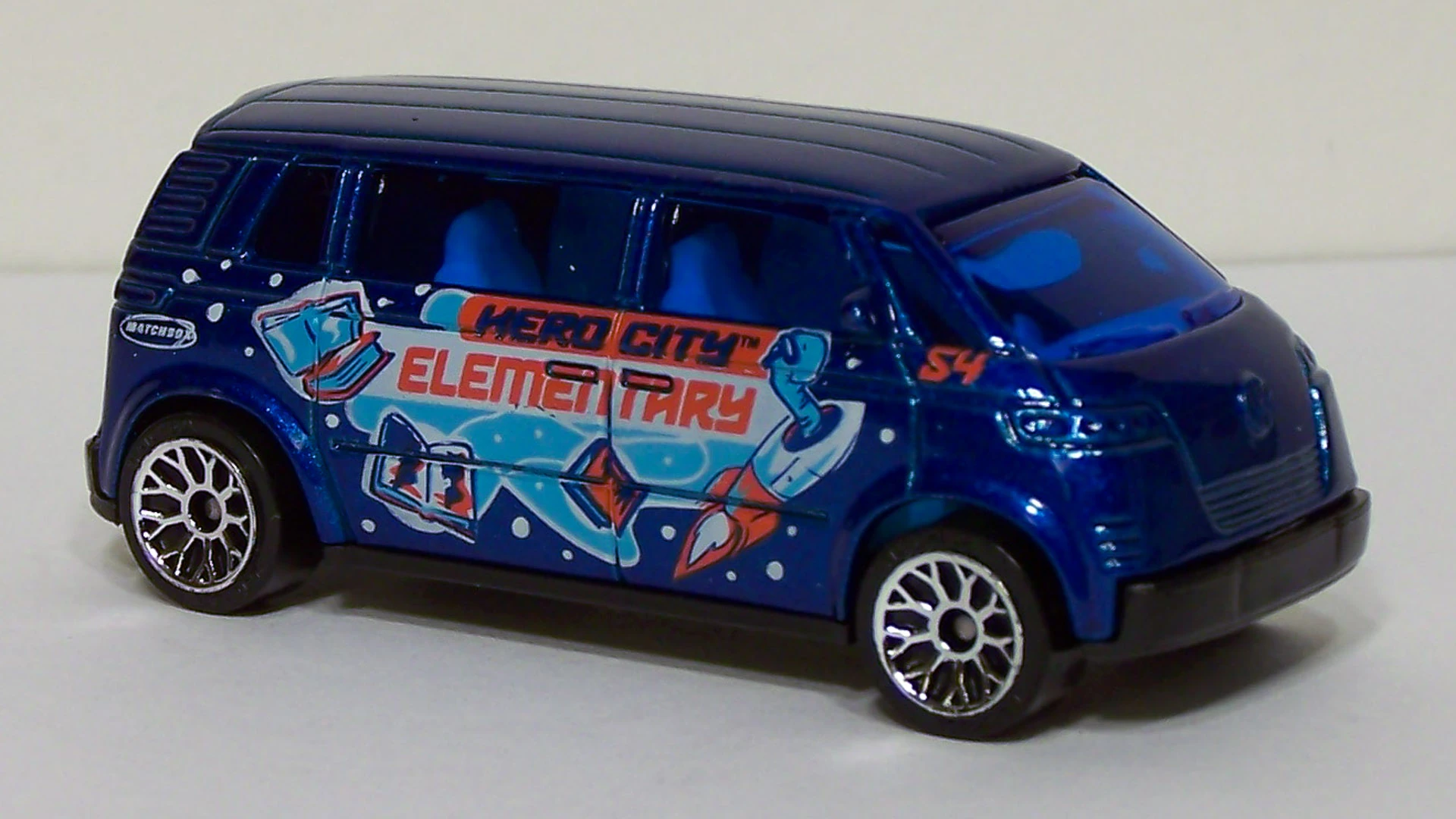 Volkswagen Microbus (Dark Blue, Hero City Elementary On Side.)