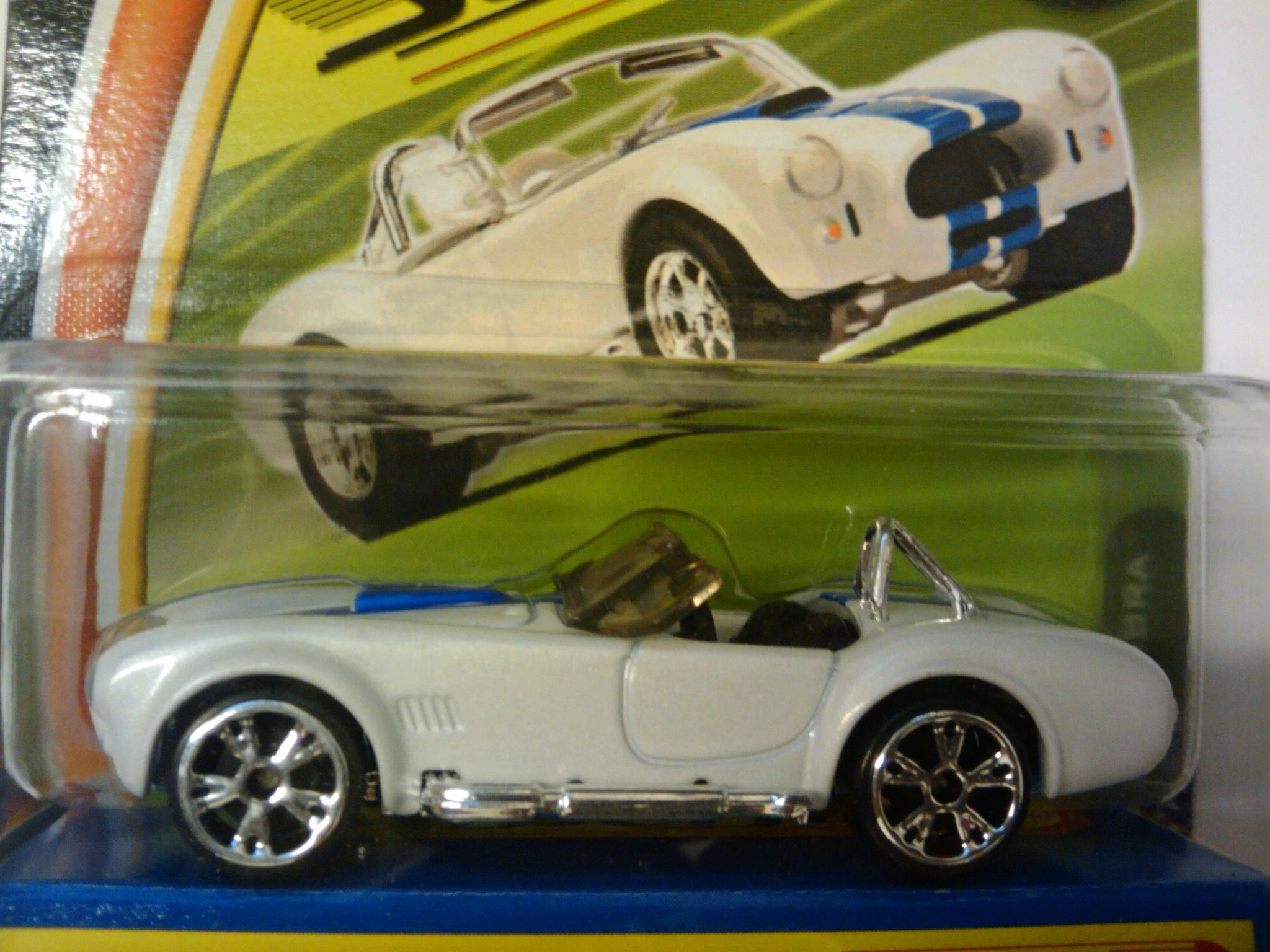 1965 Shelby Cobra 427 S/C (Pearl White, Detailed trim, Dark Blue racing stripes)