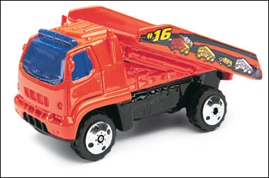 Car Carrier / Auto Shuttle (Orange, #16, demonstration of loading a car)