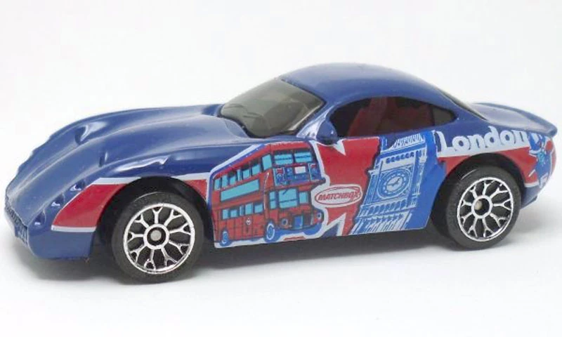 TVR Tuscan S (Metalflake Blue, London, Big Ben, double-decker bus)