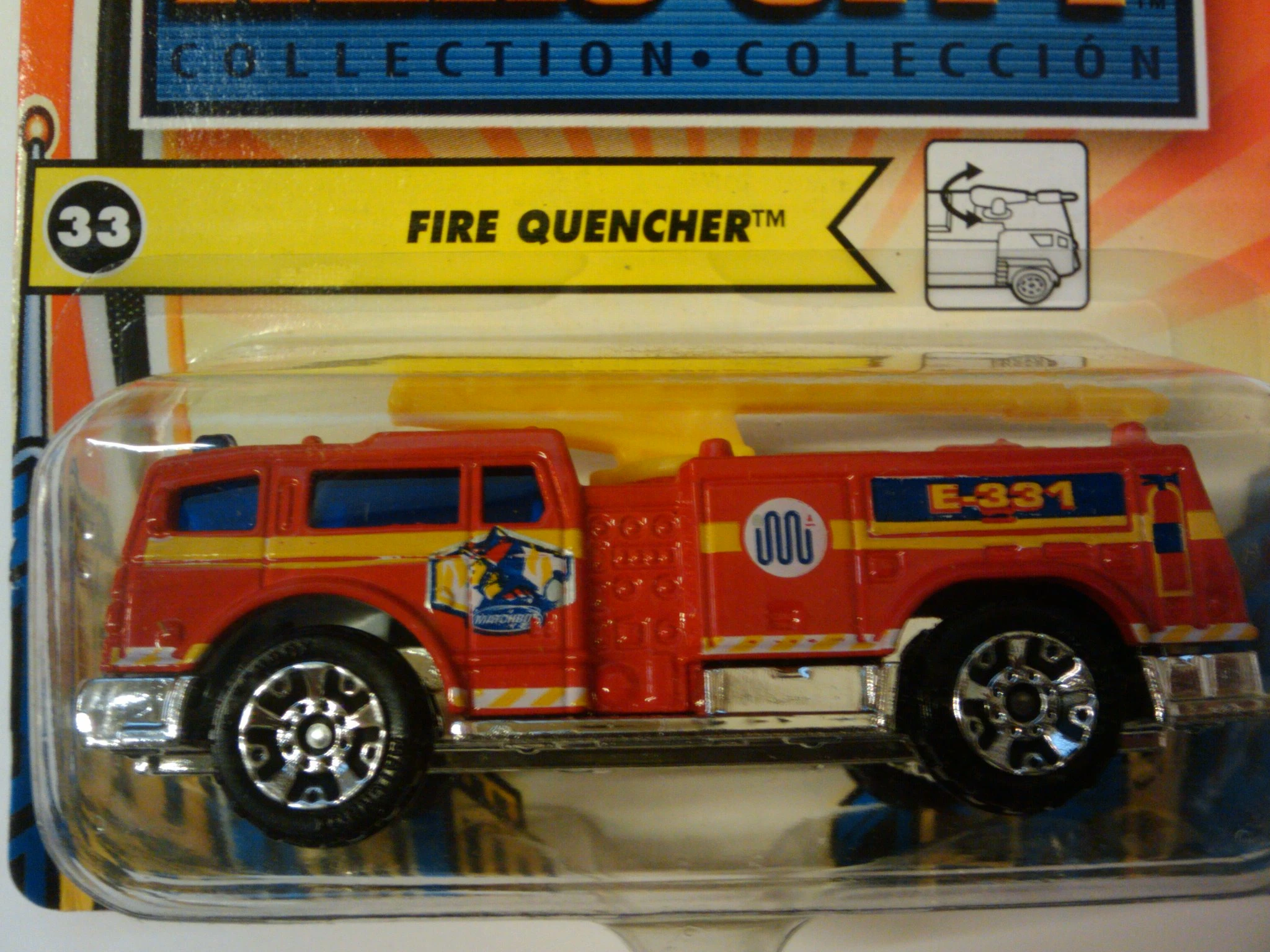 Boom Fire Truck / Fire Quencher (Red, E-331, firefighter, Yellow stripes)