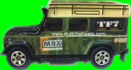 Land Rover Defender 110 (1997) (Matte Green, Matte Dark Green camo, MBX Mission, Team…)