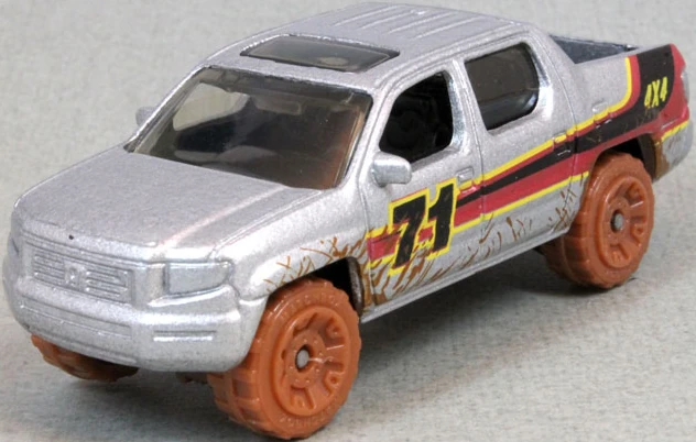 Honda Ridgeline (2007) (Silver, Red, Black & Yellow stripes, 71, 4x4, mu…)