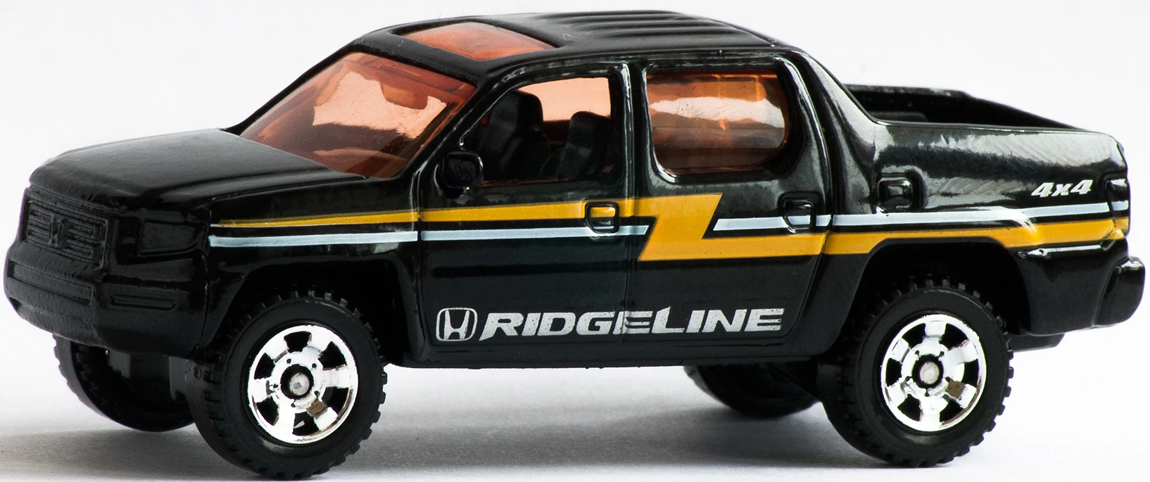Honda Ridgeline (2007) (Black, Yellow & White stripes, Honda logo, Ridg…)