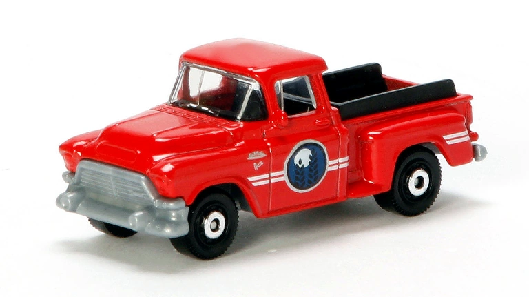 1957 GMC Stepside (Red, White double stripe)