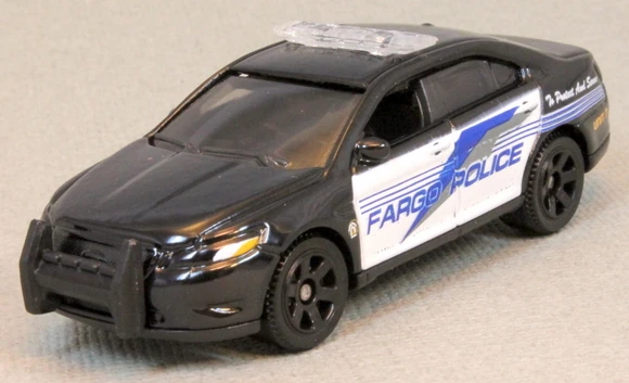 Ford Police Interceptor (Black, FARGO POLICE, White doors, To Protect An…)