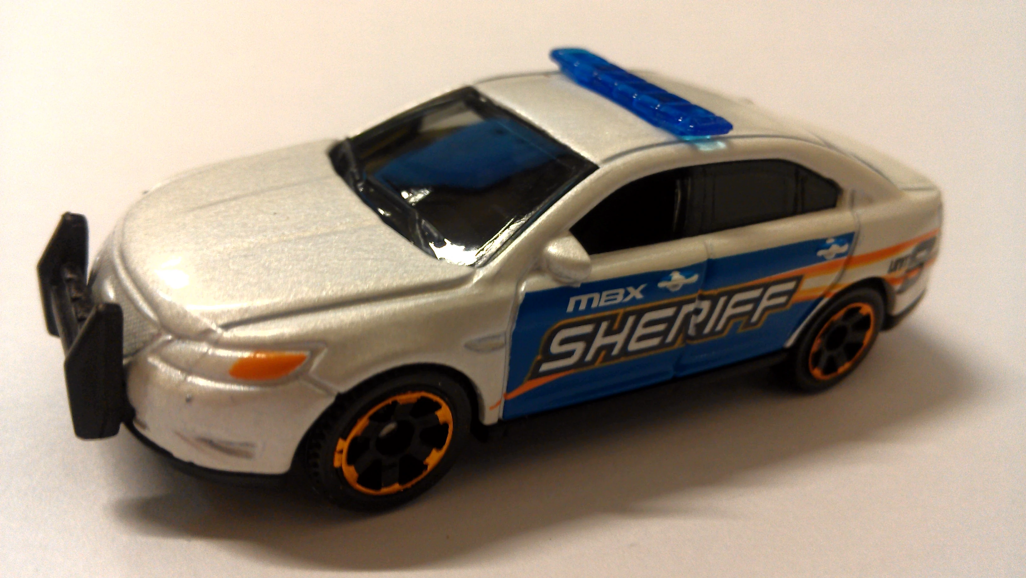 Ford Police Interceptor (Pearl White, MBX, Sheriff, Blue doors and Orange stri…)