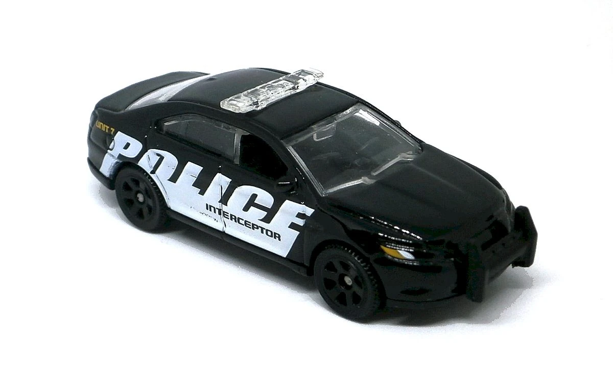 Ford Police Interceptor (Black, POLICE, Unit 7; Interceptor, almost like…)