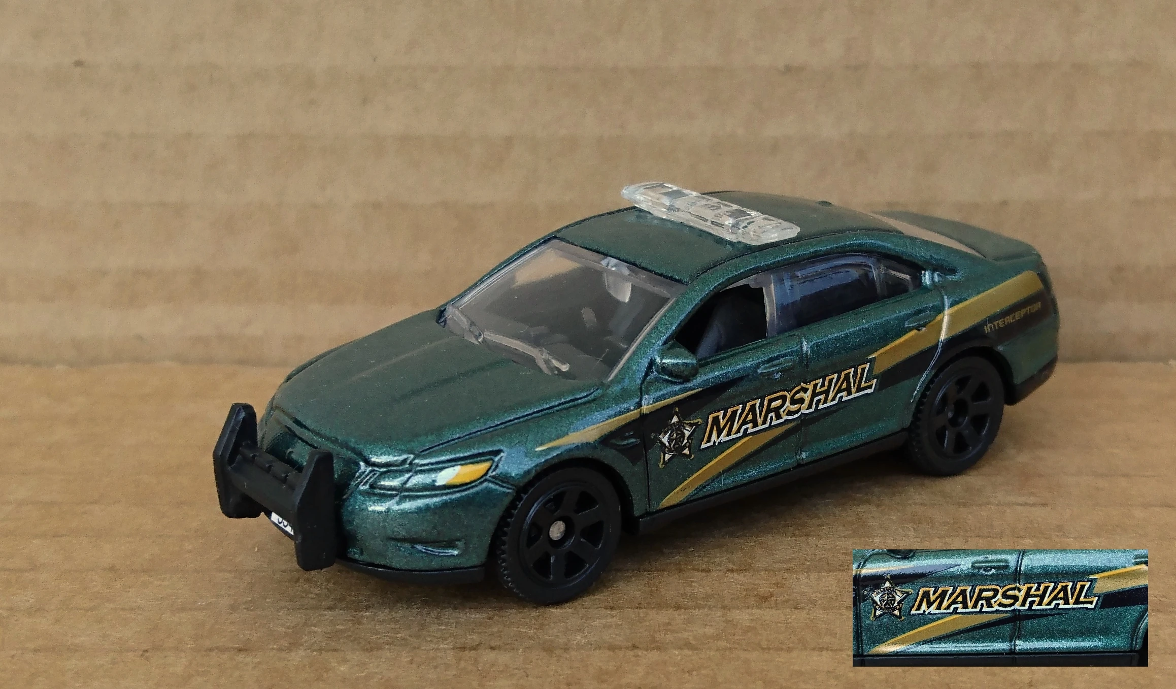 Ford Police Interceptor (Dark Green, Marshal, Interceptor, star, Gold/Black s…)