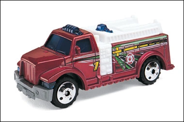 Highway Rescue Fire Truck (Candy Apple Red, Green, Black, and White stripes on side)