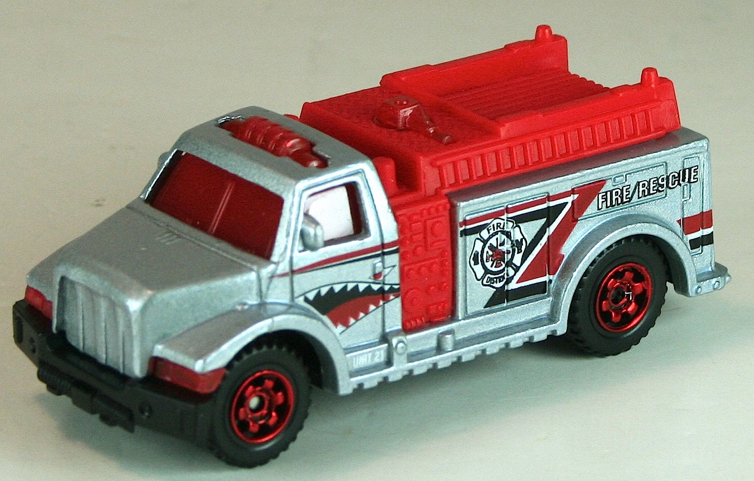 Highway Rescue Fire Truck (Silver, Red, Black, White tampo, "Fire/Rescue")