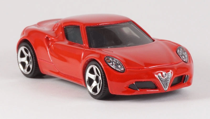 Alfa Romeo 4C (Cherry Red, Detailed headlight, grille, taillight, e…)