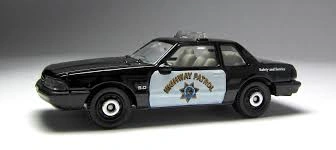 93 Ford Mustang LX SSP (Black, Highway Patrol, White doors, CHP star, '…)