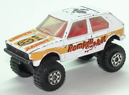 Romping Rabbit (VW Golf 4x4) (White, Yellow stripe, VW 4x4? RABBIT, Rampin Ra…)
