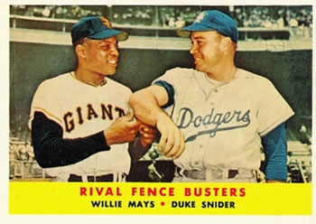 Rival Fence Busters (Willie Mays / Duke Snider)